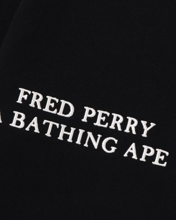 Sudadera Con Capucha Bape X Fred Perry Color Camo Zip Hombre Negras | FOPCK-6315