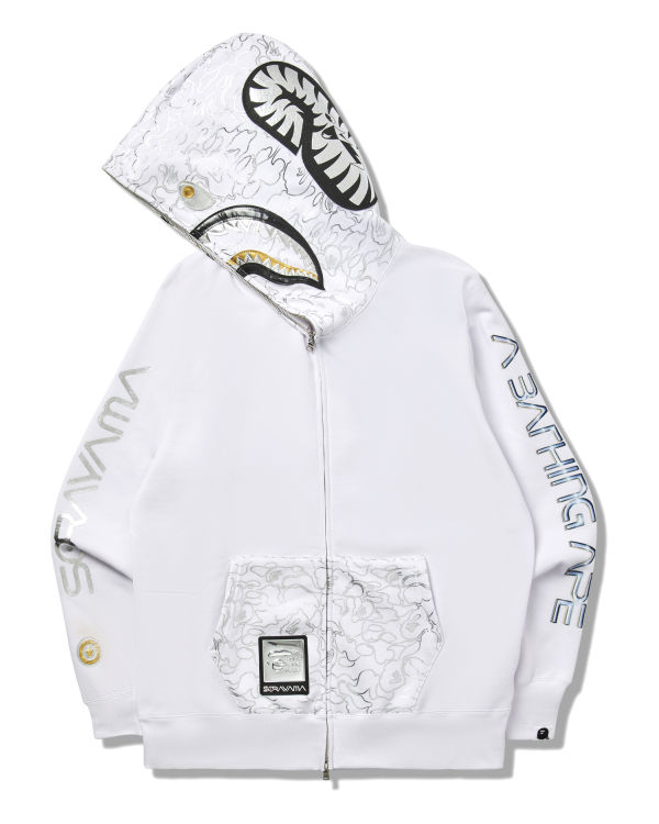 Sudadera Con Capucha Bape X Hajime Sorayama Shark Full Zip Hombre Blancas | PHUZF-4026