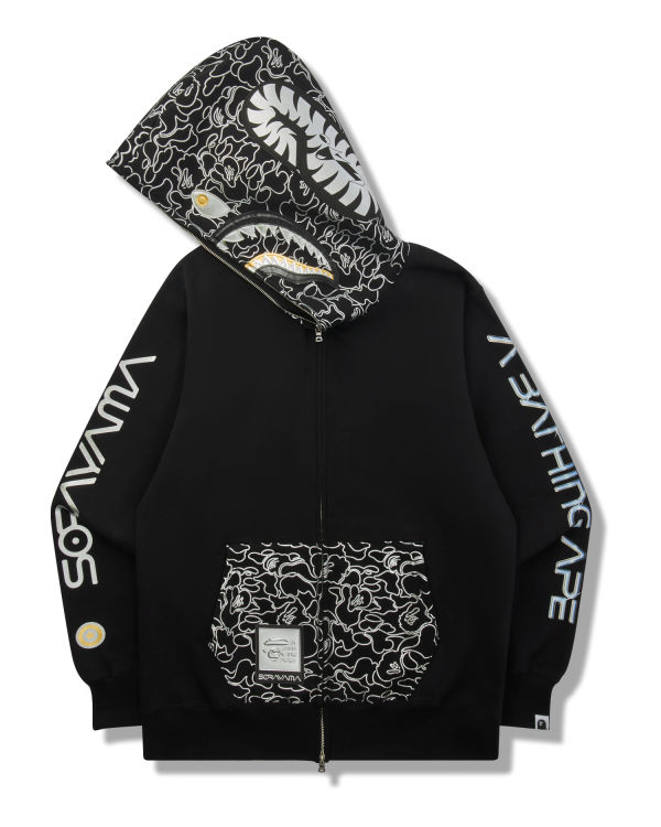 Sudadera Con Capucha Bape X Hajime Sorayama Shark Full Zip Hombre Negras | YKGOT-2794