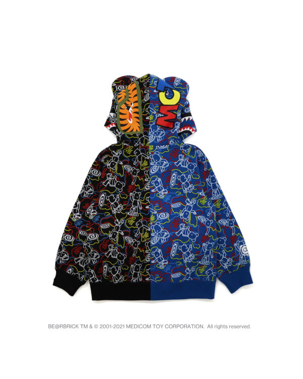 Sudadera Con Capucha Bape X Medicom Toy Camo BE@R Shark Half Zip Niños Negras Azules | UGJPF-9230