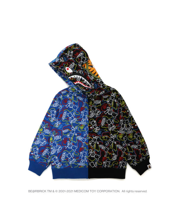 Sudadera Con Capucha Bape X Medicom Toy Camo BE@R Shark Half Zip Niños Negras Azules | UGJPF-9230