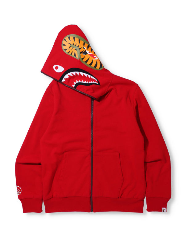 Sudadera Con Capucha Bape X OVO Woodland Camo Shark Reversible Full Zip Hombre Rojas Claro | XHWIY-8091