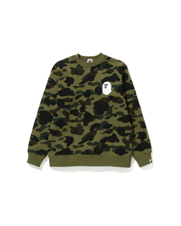 Sudaderas Bape 1st Camo Ape Head Crewneck Jr Niños Verde | LTBJQ-9236