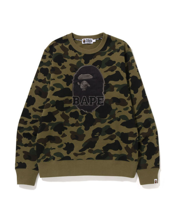 Sudaderas Bape 1st Camo Crewneck Hombre Verde | OQRWS-8302