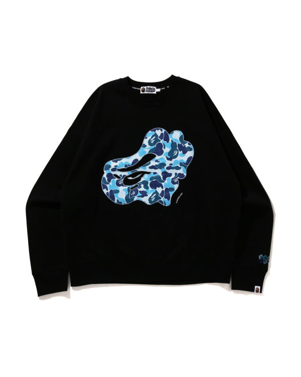 Sudaderas Bape ABC Camo Patch Relaxed Fit Crewneck Hombre Negras | COZNF-2579