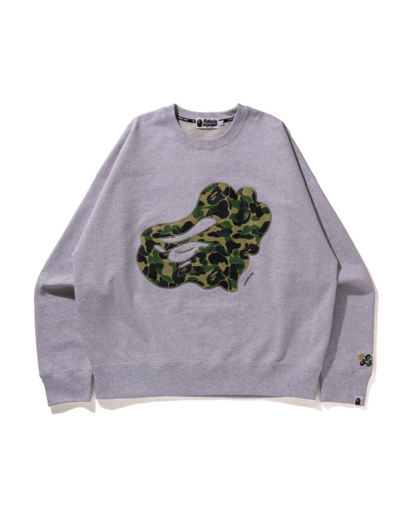 Sudaderas Bape ABC Camo Patch Relaxed Fit Crewneck Hombre Gris | MQHPT-3508