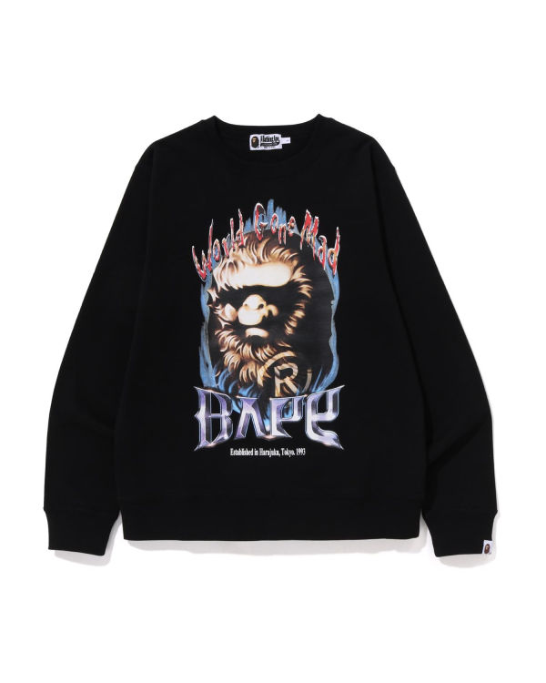 Sudaderas Bape Ape Head Crewneck Hombre Negras | GITBN-6470