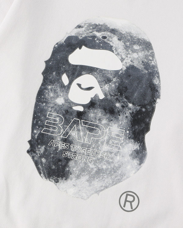 Sudaderas Bape Ape Head Moon Crewneck Hombre Blancas | BLIHE-4805