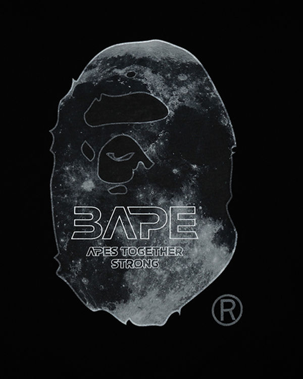 Sudaderas Bape Ape Head Moon Crewneck Hombre Negras | TSJBR-9834