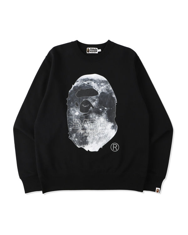 Sudaderas Bape Ape Head Moon Crewneck Hombre Negras | TSJBR-9834