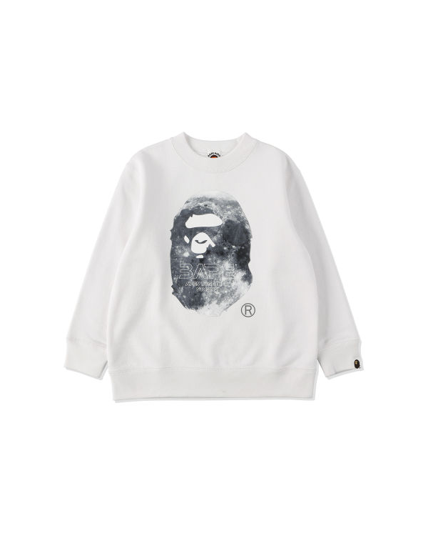 Sudaderas Bape Ape Head Moon Crewneck Niños Blancas | EYTUD-0614