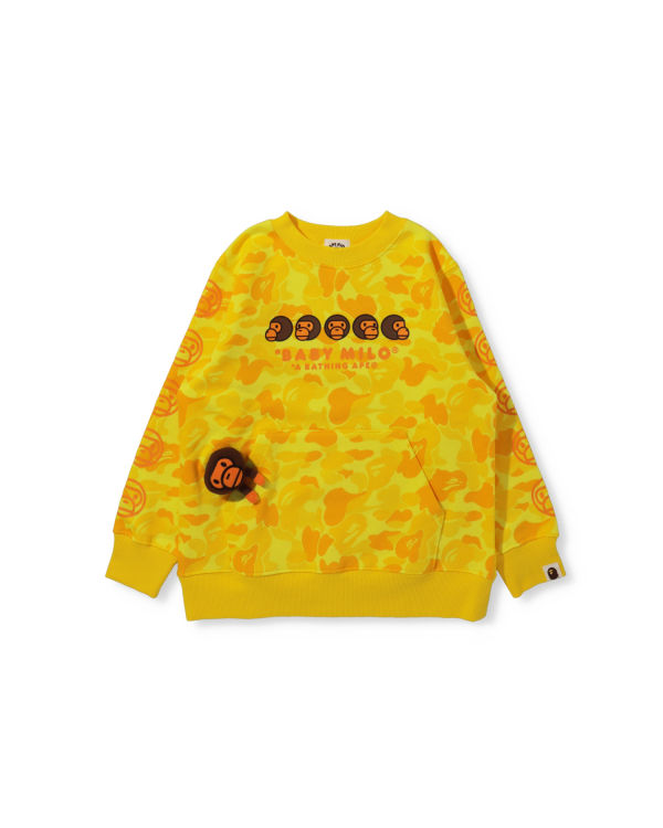 Sudaderas Bape BK15TH Anniversay Milo Crew Neck Niños Amarillo | SHNIE-7021