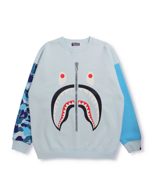 Sudaderas Bape Big ABC Camo Shark Oversized Crew Neck Mujer Azules | BHNTC-3906