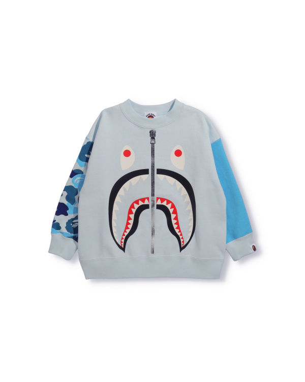 Sudaderas Bape Big ABC Camo Shark Oversized Crew Neck Niños Azules | TZNRM-0795