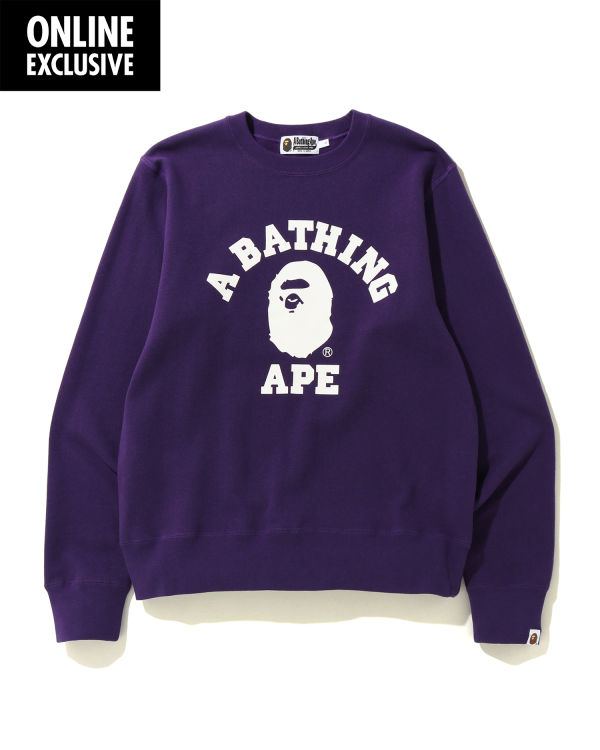 Sudaderas Bape College Hombre Azul Real Moradas | OUCJA-3907