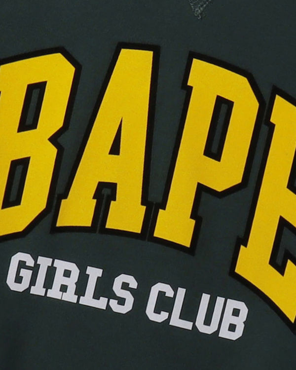 Sudaderas Bape Girls Club Anchos Crew neck Mujer Verde Oscuro | JOVLT-7120