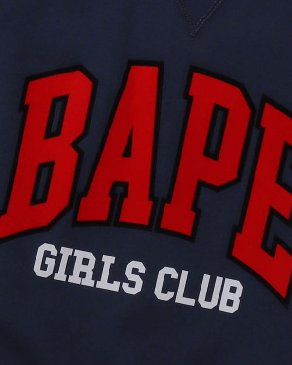 Sudaderas Bape Girls Club Anchos Crew neck Mujer Azul Marino Azules | PHIFN-2817