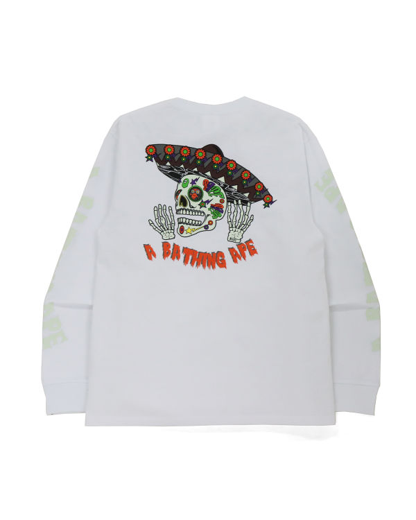 Sudaderas Bape Halloween Skull Glow In The Dark Long Sleeve Hombre Blancas | EIHOU-4598