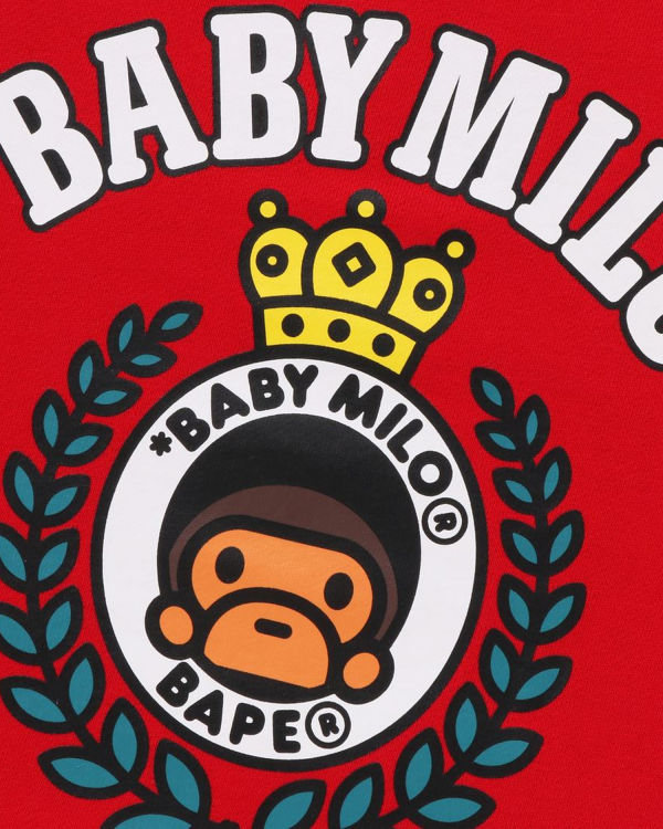 Sudaderas Bape Milo Emblem Crewneck Niños Rojas Claro | DBCFU-9187