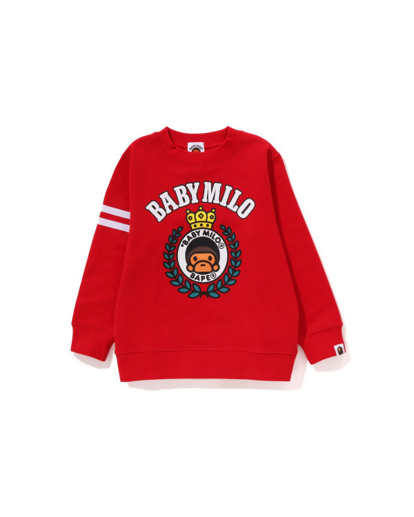 Sudaderas Bape Milo Emblem Crewneck Niños Rojas Claro | DBCFU-9187