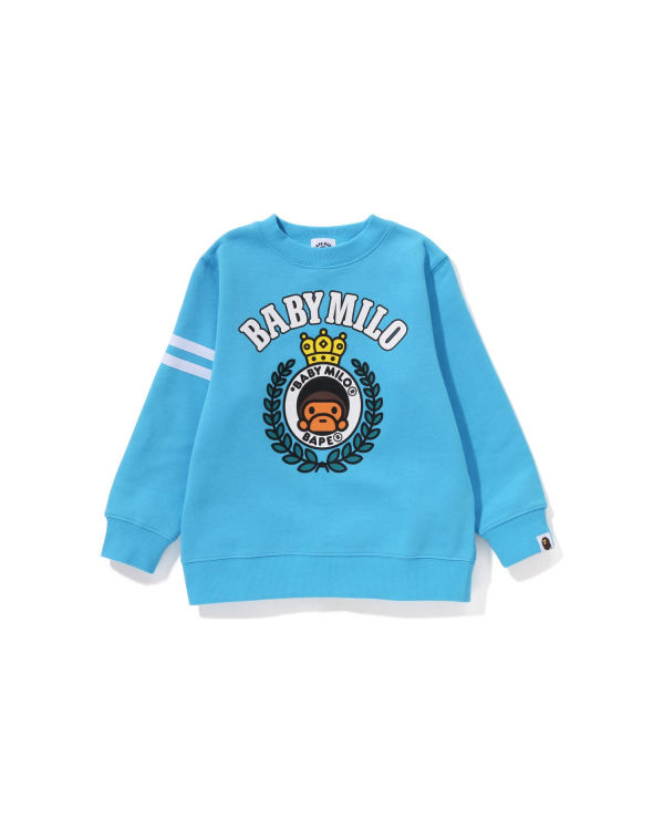 Sudaderas Bape Milo Emblem Crewneck Niños Azules | EOCNI-0863