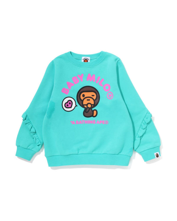 Sudaderas Bape Milo Heart Frill Crewneck Niños Verde Menta | JXCNH-3805