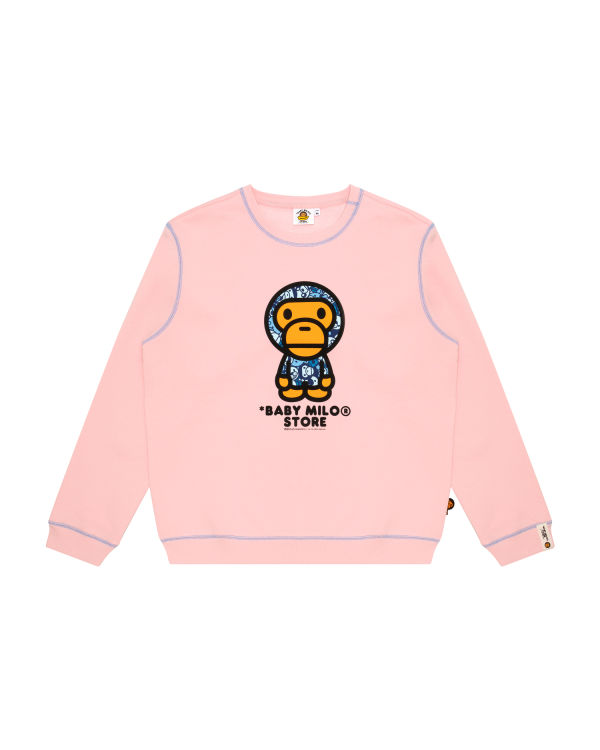 Sudaderas Bape Milo crew neck Mujer Rosas | QIRLJ-4830