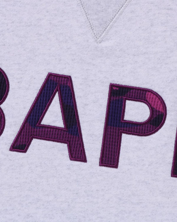 Sudaderas Bape Patch Relaxed Fit Crewneck Hombre Gris | BTCDQ-6098