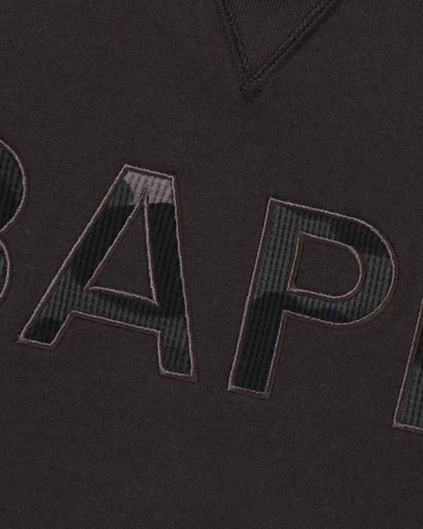 Sudaderas Bape Patch Relaxed Fit Crewneck Hombre Gris Oscuro | NOWAH-4597