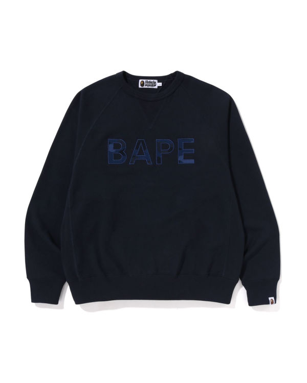 Sudaderas Bape Patch Relaxed Fit Crewneck Hombre Azul Marino Azules | WIKHX-7483