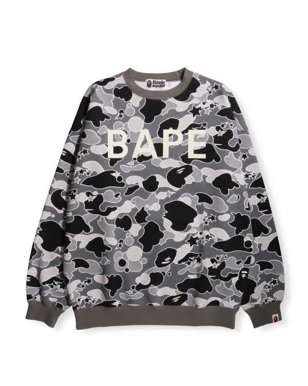 Sudaderas Bape STA Camo Oversized Crewneck Mujer Negras | DQMHO-2905