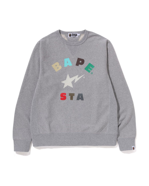 Sudaderas Bape STA Crewneck Hombre Gris | JOLVU-4376