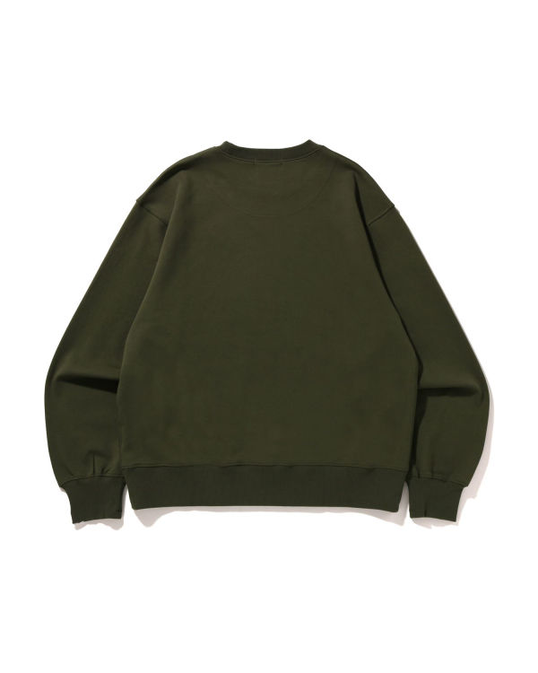 Sudaderas Bape STA Logo Relaxed Fit Crewneck Hombre Verde | JATEG-5648