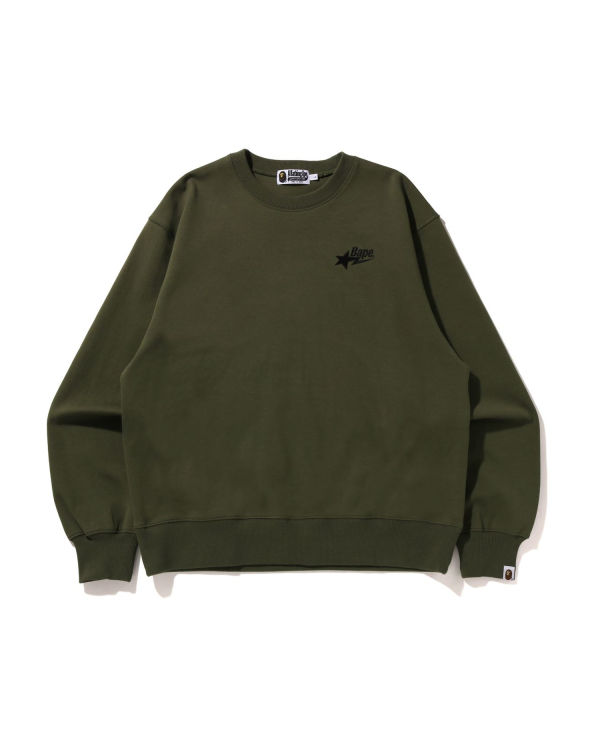 Sudaderas Bape STA Logo Relaxed Fit Crewneck Hombre Verde | JATEG-5648