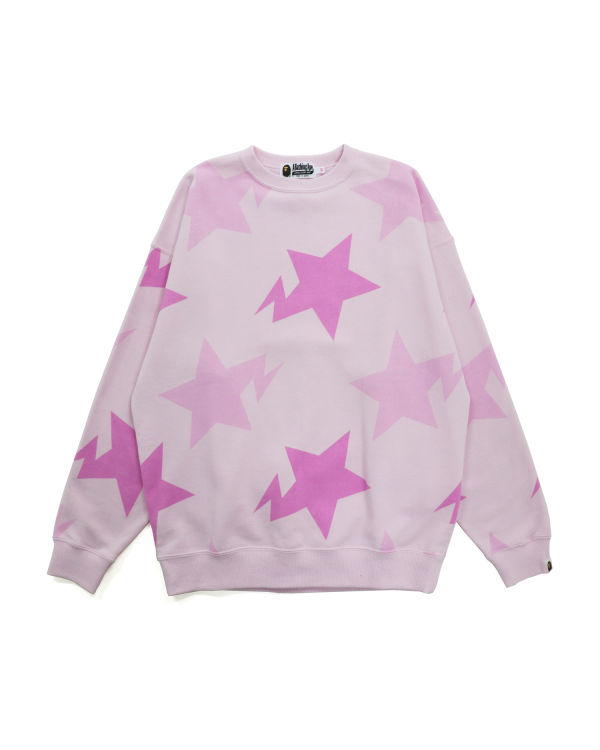 Sudaderas Bape STA Pattern Oversized Crewneck Mujer Rosas | VGRZH-0135