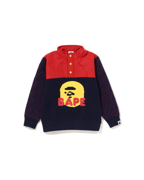 Sudaderas Bape STA Quilting Ape Head Half Snap Niños Azules | TNPVD-1294