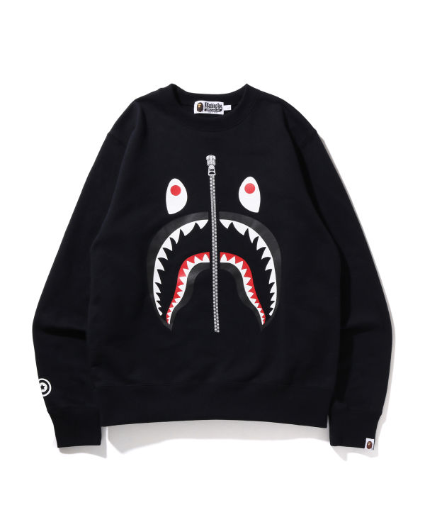 Sudaderas Bape Shark Crewneck Hombre Negras | WJKNA-9178