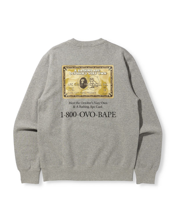 Sudaderas Bape X OVO Card Crew Neck Hombre Gris | HLIJU-2543