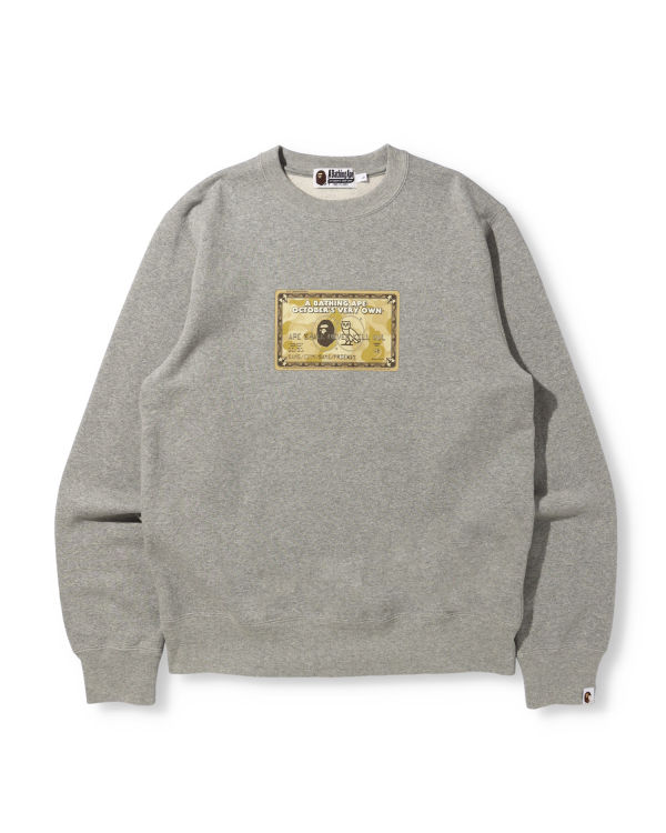 Sudaderas Bape X OVO Card Crew Neck Hombre Gris | HLIJU-2543