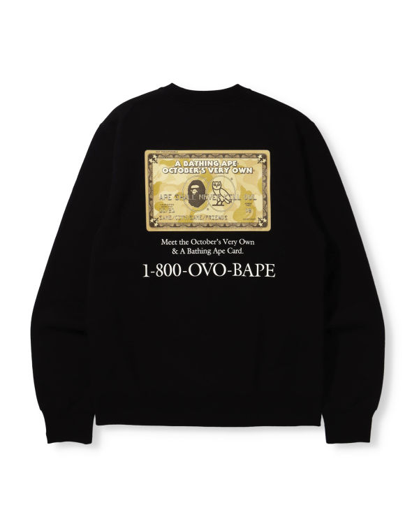 Sudaderas Bape X OVO Card Crew Neck Hombre Negras | VZTLK-8263