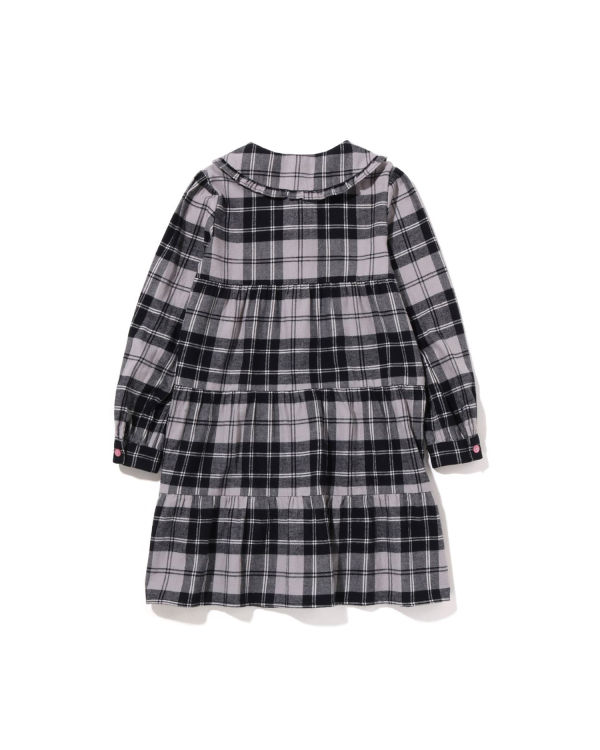 Vestido Bape Check Big Collar Onepiece Niños Gris | ODBXK-5370